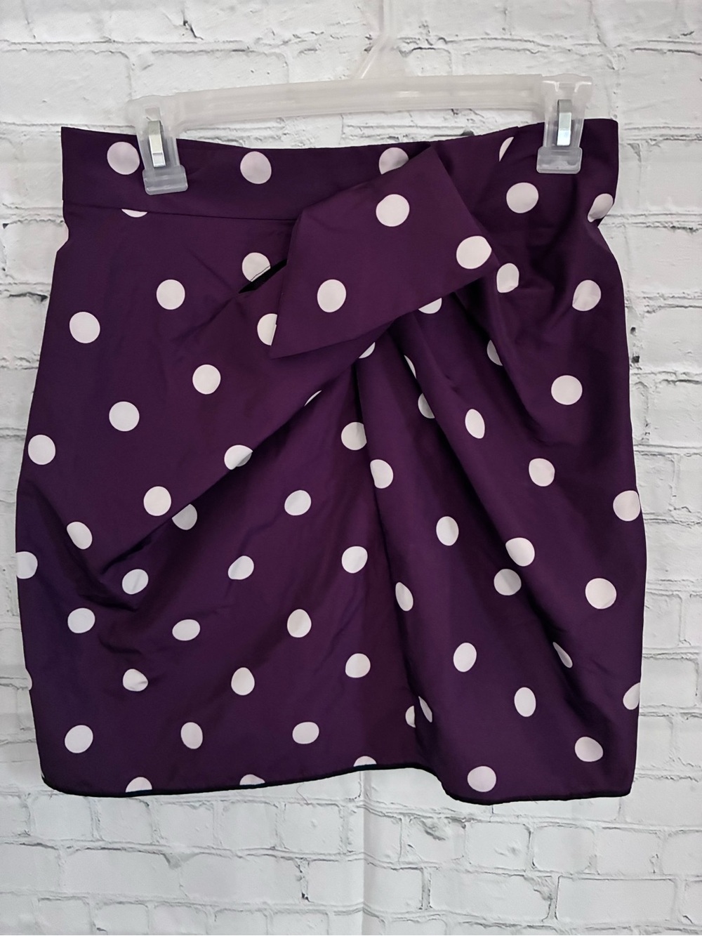 ZARA-Polka Dot Twist-Front Skirt
